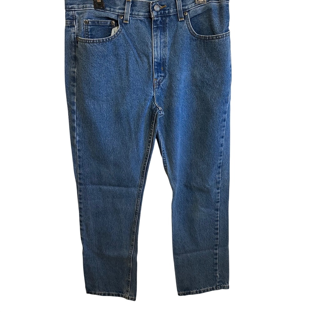 George Jeans Mens 33x32 Blue Regular Fit Straight Leg Medium Wash Denim Cotton